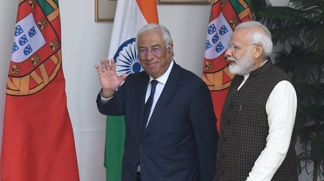 Primeiros-ministros António Costa e Narendra Modi